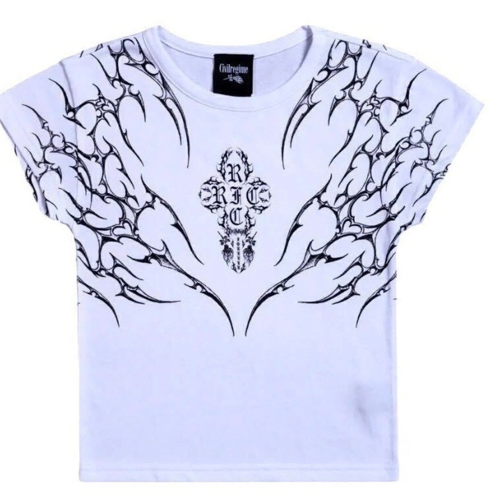 Civil Regime Forever Baby Tee White Gothic Size‎ Medium